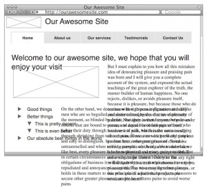 Content First Web Design An unhappy wireframe