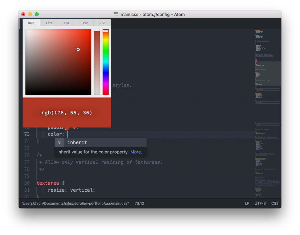 atom - color picker